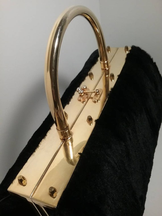 1950s black faux fur purse. - image 2