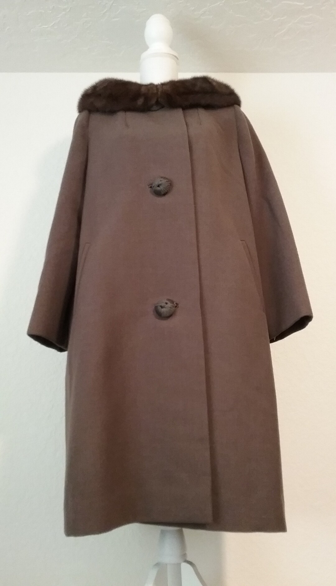 Vintage 1950s 1960s Swing Coat With Mink Collar, Youthcraft. Etsy