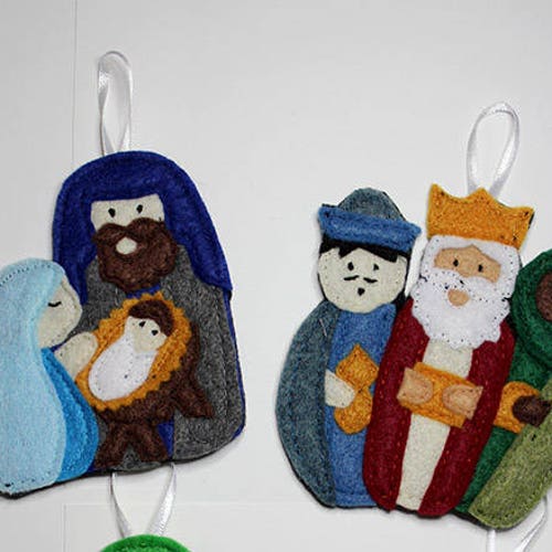 Felt Nativity Christmas Ornaments Advent PATTERN Etsy