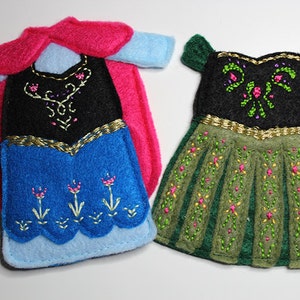 Ice Princess Sister Dresses Felt Quiet Book Princess Dress Up Doll PATTERN (Dresses Only)