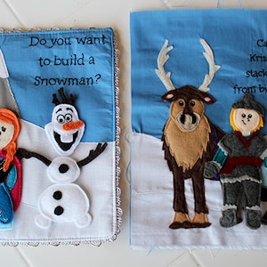 Ice Princess, Reindeer Felt Quiet Book Princess Page PATTERN (Removable Dolls, Two Page Spread)