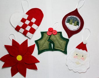 Felt Christmas Ornaments Advent PATTERN (25 Ornament BUNDLE!)