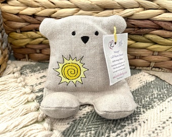 Cell Phone Stand, Life Sun, Embroidered Teddy Bear, Phone Pillow, Bear Phone Stand, Fabric Phone Stand, Hemp Bear, Moop