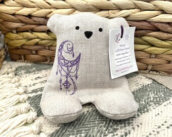 Cell Phone Stand, Dreamcatcher, Embroidered Teddy Bear, Phone Pillow, Bear Phone Stand, Fabric Phone Stand, Hemp Bear, Moop