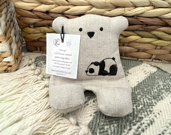 Cell Phone Stand, Panda, Embroidered Teddy Bear, Phone Pillow, Bear Phone Stand, Fabric Phone Stand, Hemp Bear, Moop