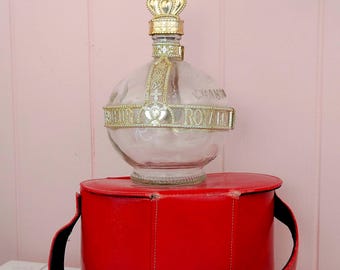 vtg 1980s Royale Deluxe Chambord Crown Glass, Empty 750ML, Wisconsin Tags