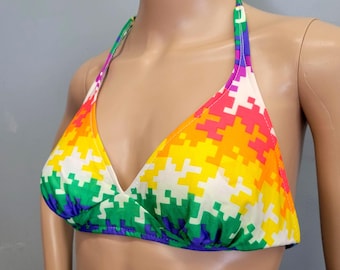 vtg 70s vintage Bikinioberteil in bunten Farben