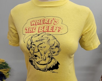 Vintage 80s Wendy&#39;s Beef T-Shirt: Funny Fast Food Tee