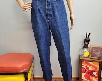 vtg 90s Forenza Stirup Jeans size 12/28  dark wash high rise tapered pants