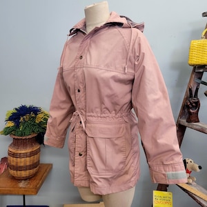 vtg 80s Pink Woolrich Parka, Plaid Flannel Lined Hooded Jacket