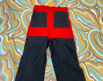 Vintage kids retro two tone wide leg pants size 7/8 kids trousers peter max wrangler style colorblock jeans hippie baby kids clothes shining
