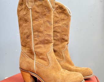 Vintage 70s Lined Winter Boots: Brown Leather Sherpa Ankle  display picture 1