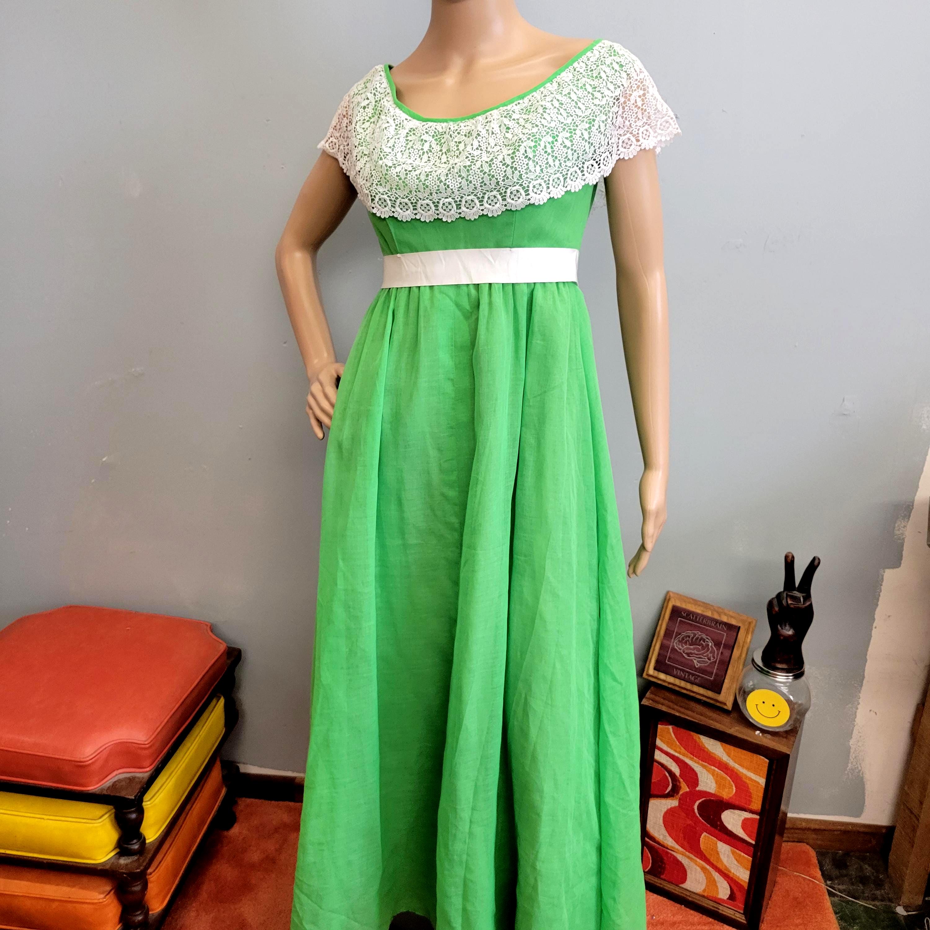 70's Style Disco Dress Green - Etsy