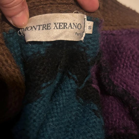 vtg 80s ABSTRACT Pattern Zig Zag LONG SWEATER Wit… - image 7