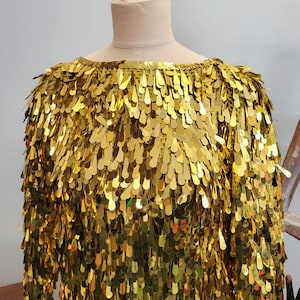 80s Sequin Fringe Top: Michael Simon Vintage Beaded Blouse Holiday Party New Years Festive Statement Piece