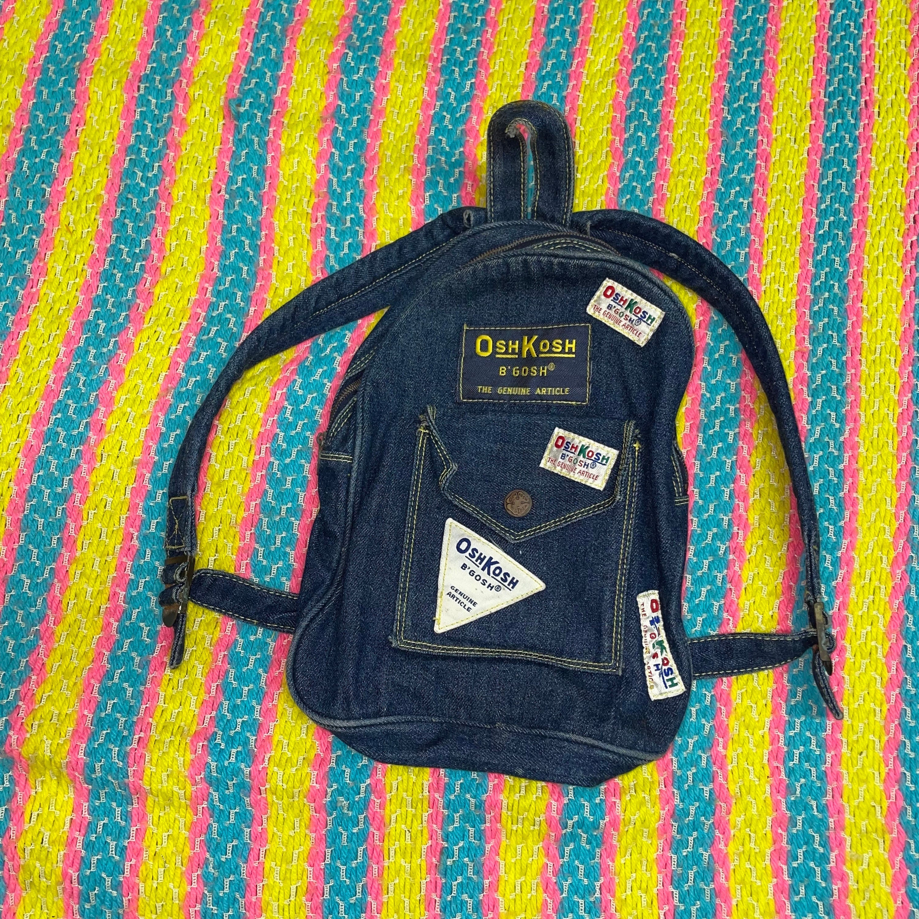 80s 90s Oshkosh B'gosh Kids Backpack / Vintage Vestbak Patches