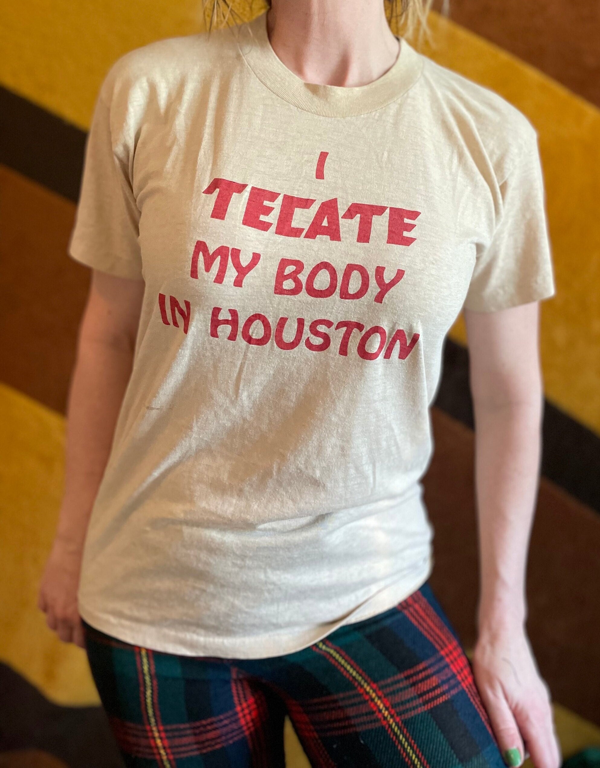Vtg 70s TECATE BEER SHIRT // Vintage Paper Thin Distressed Houston