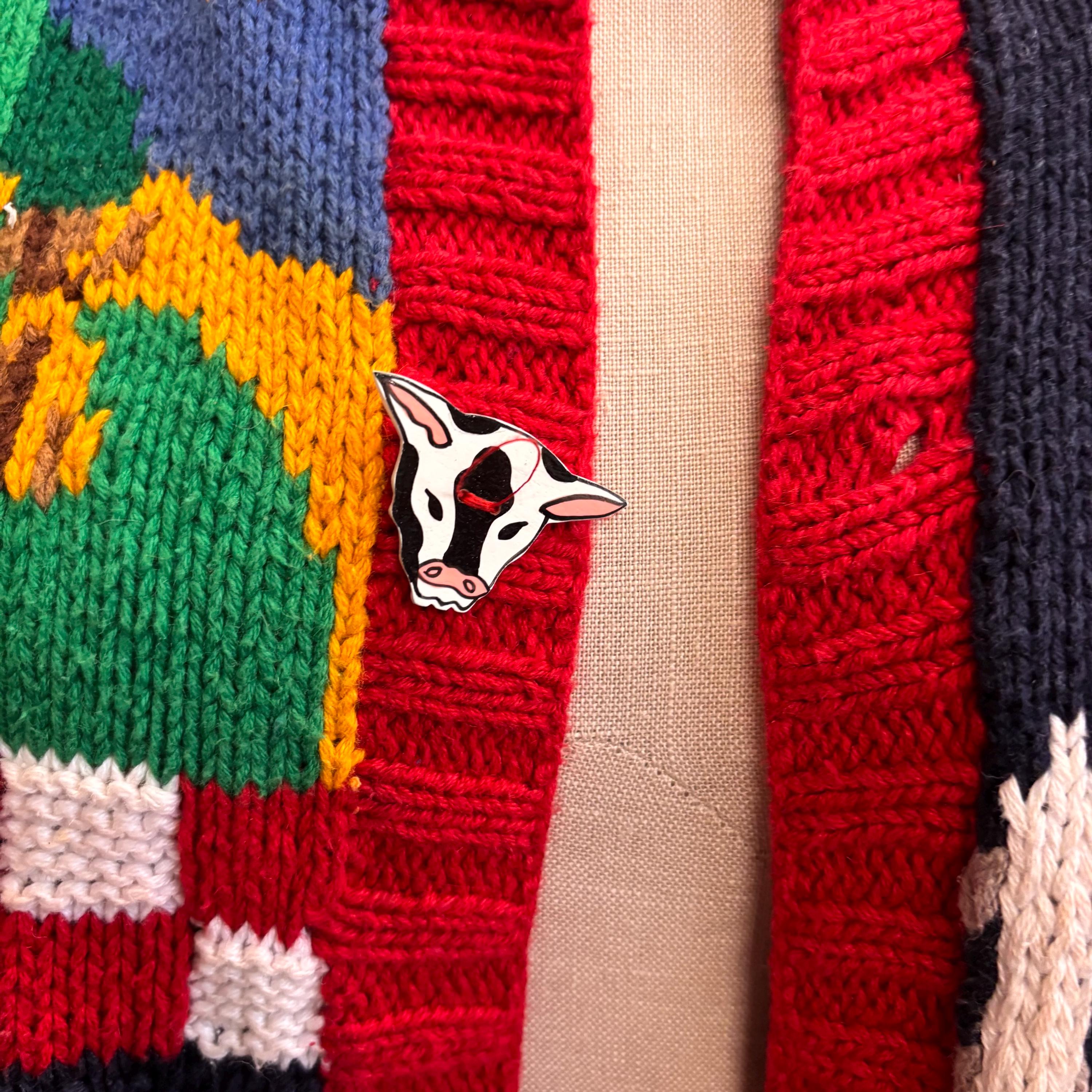 Vintage Eagles Eye Hand-knit Cardigan: Ramie Cotton Farm Theme - Etsy