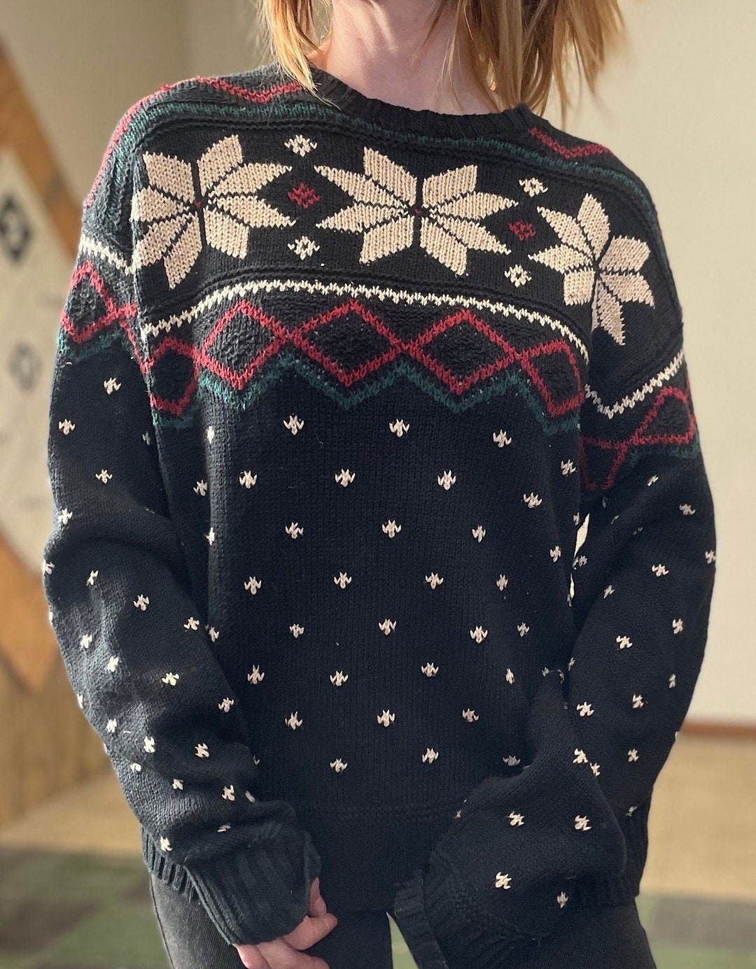 90'S Ralph Lauren CHAPS Herringbone Cotton Knit Sweater Men's M Size Vintage /eaa381162 main image 0