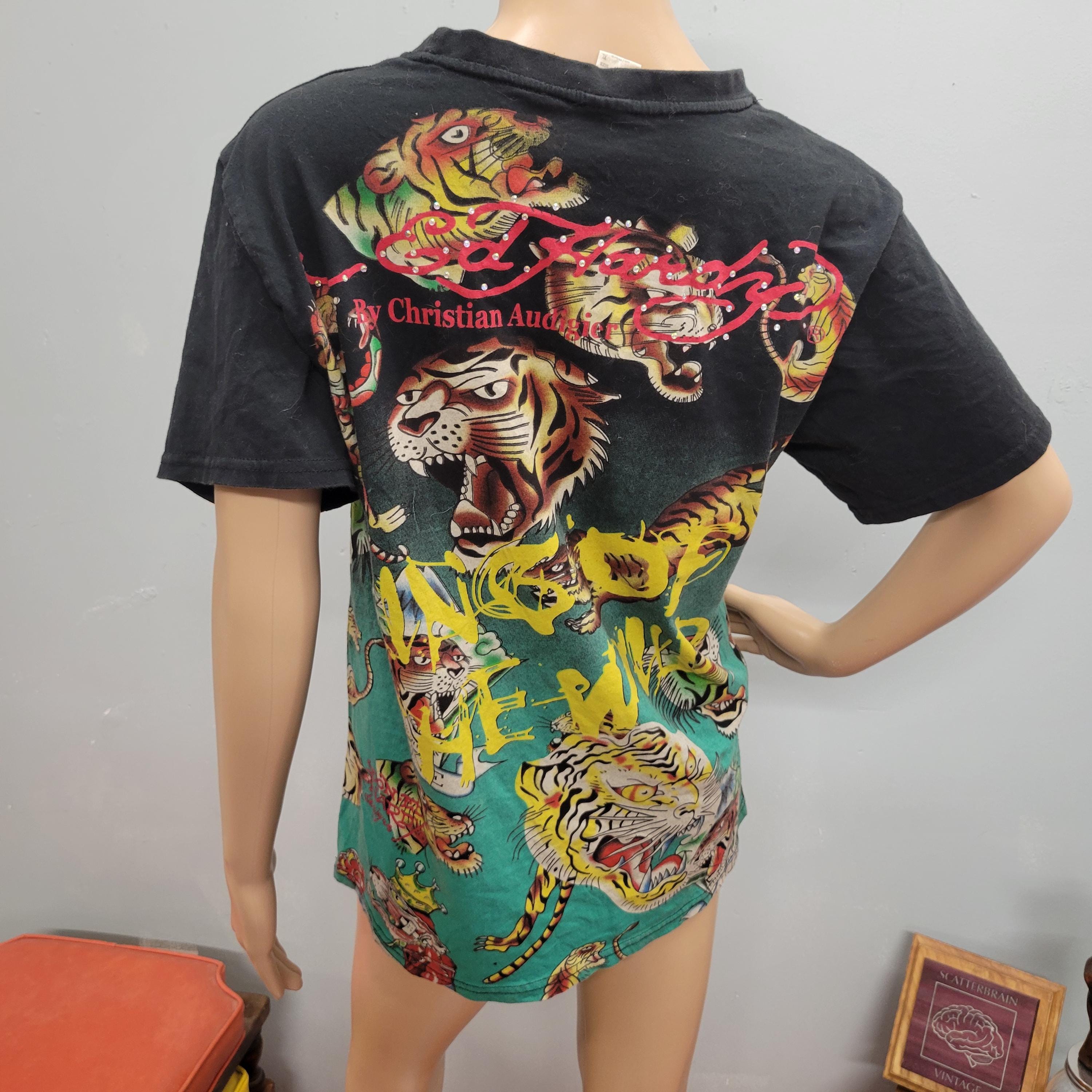 ED HARDY トラ グラフィック Tシャツ y2k ギャル New Ed Hardy Kids T Shirt NWT Vintage Y2K Short Sleeve Logo Top