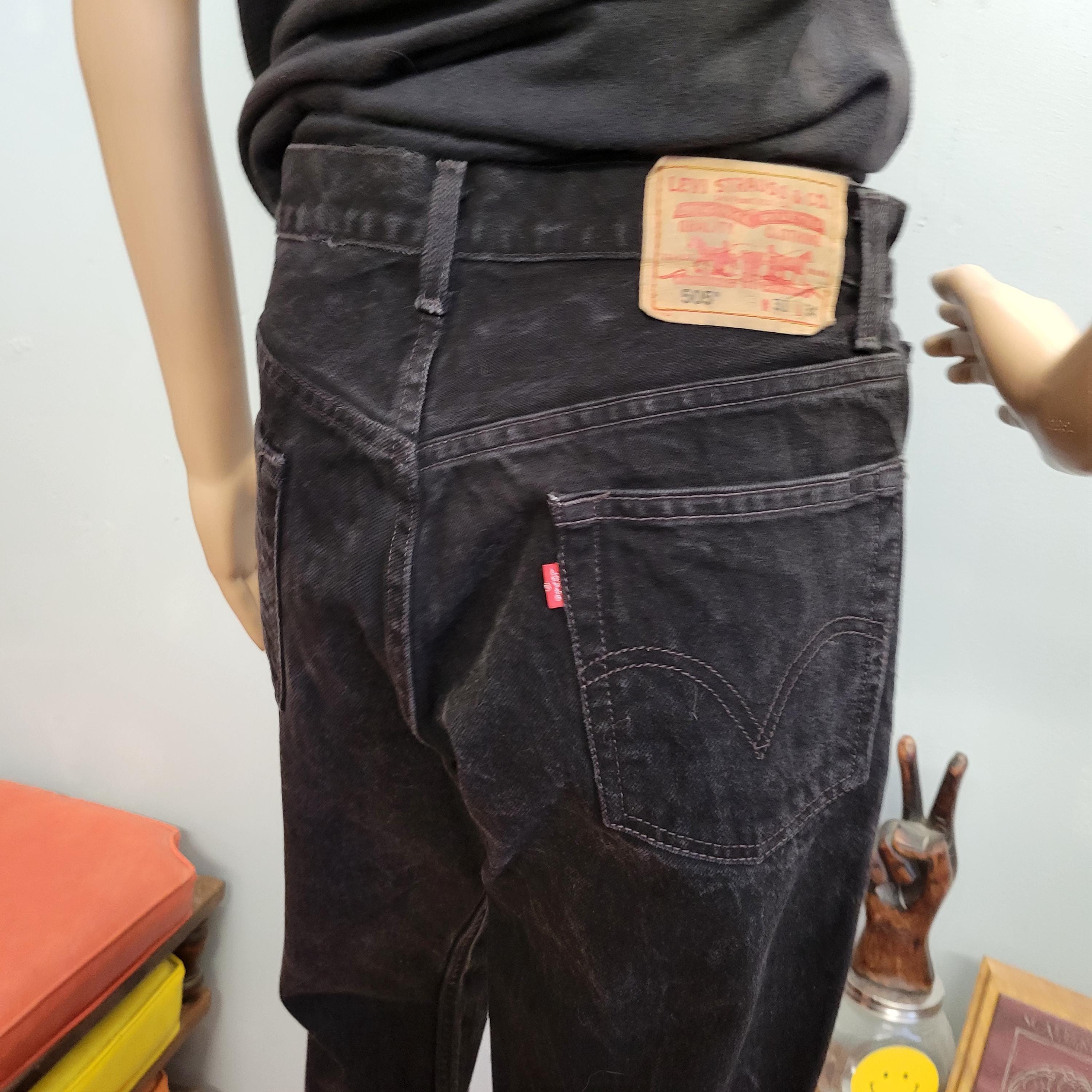 Vintage 90s Black Levi's 505 Jeans: Regular Fit, Tapered Leg - Etsy