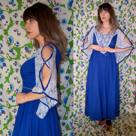 royal blue boho dress