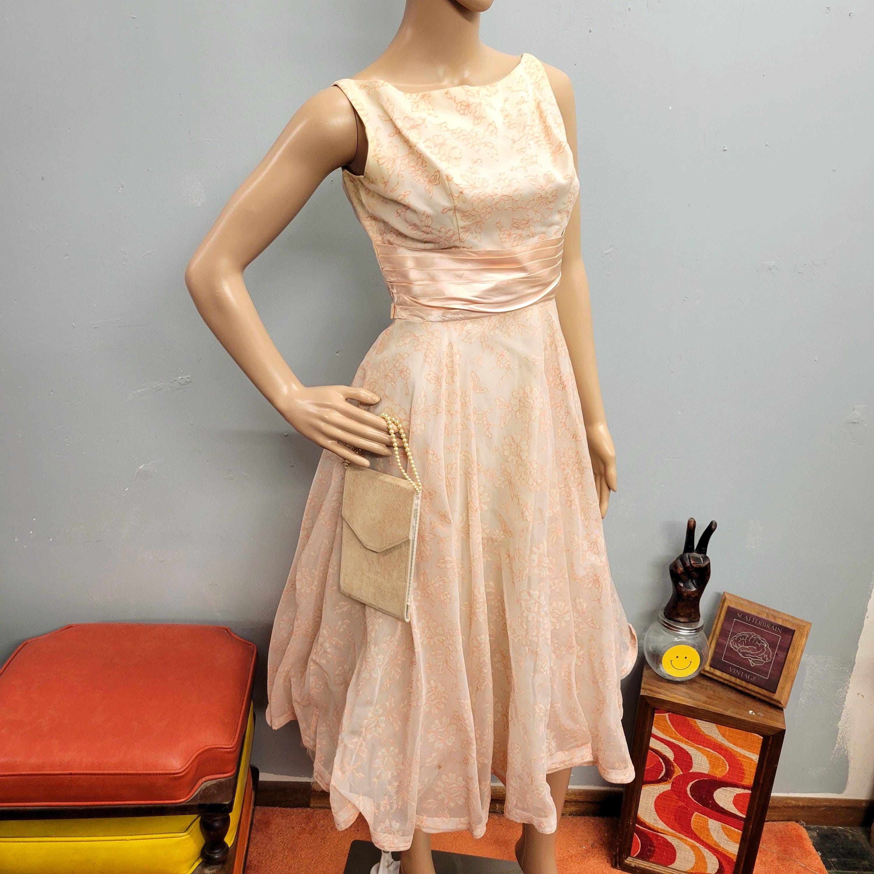 50s Rose Gold Dress - Etsy