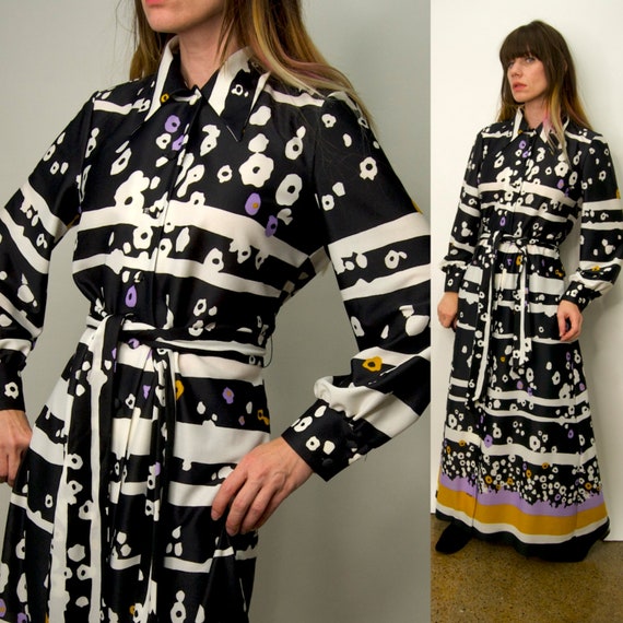 Vintage 1970's Mod PSYCHEDELIC All OVER Print FLOR