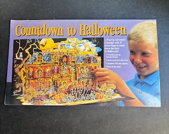 Vintage 80s Halloween Advent Calendar, Glows in the Dark, Sealed