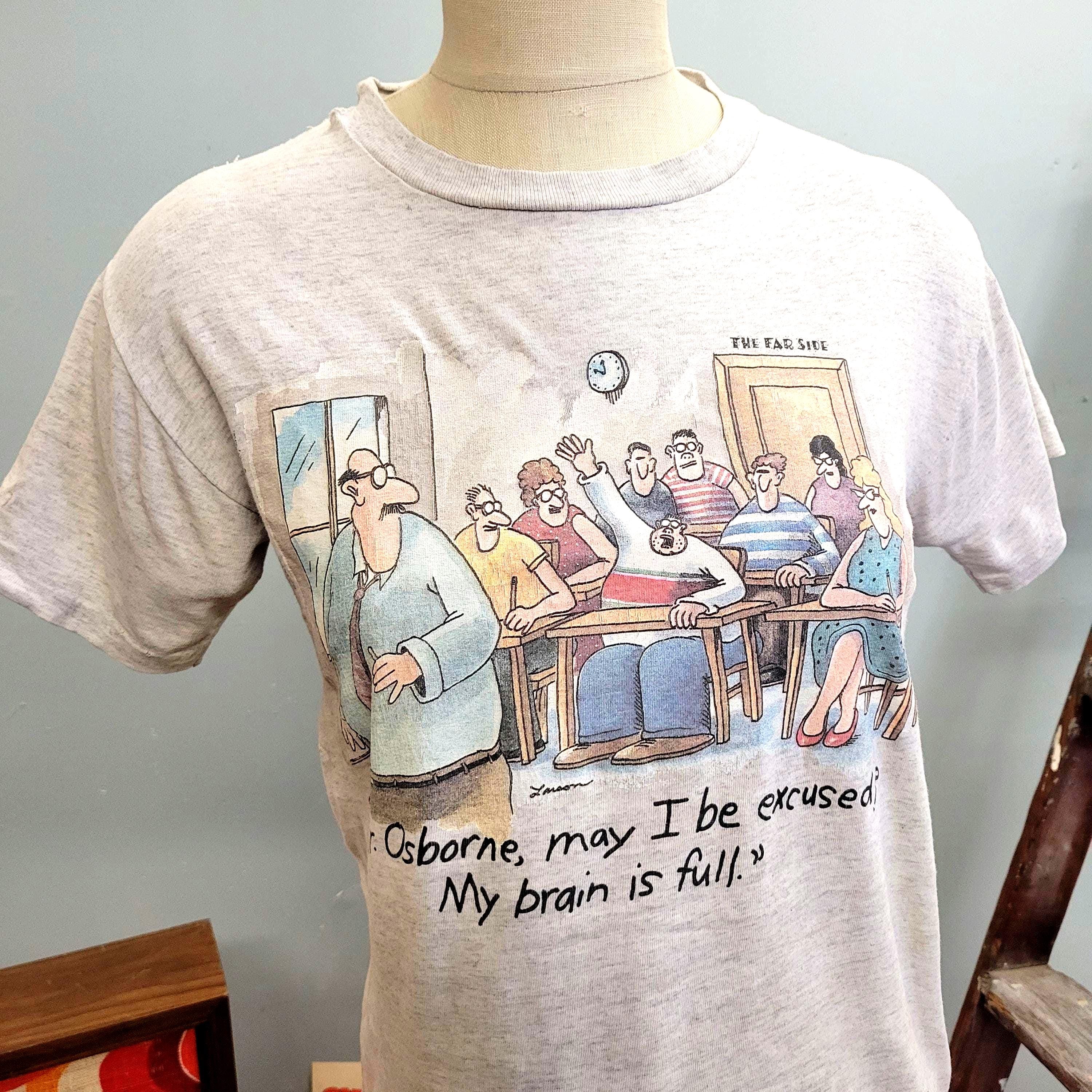 80s THE FAR SIDE ゲイリーラーソン Tシャツ Vtg 80s the FAR SIDE T-shirt: Vintage Gary Larson Medium Funny