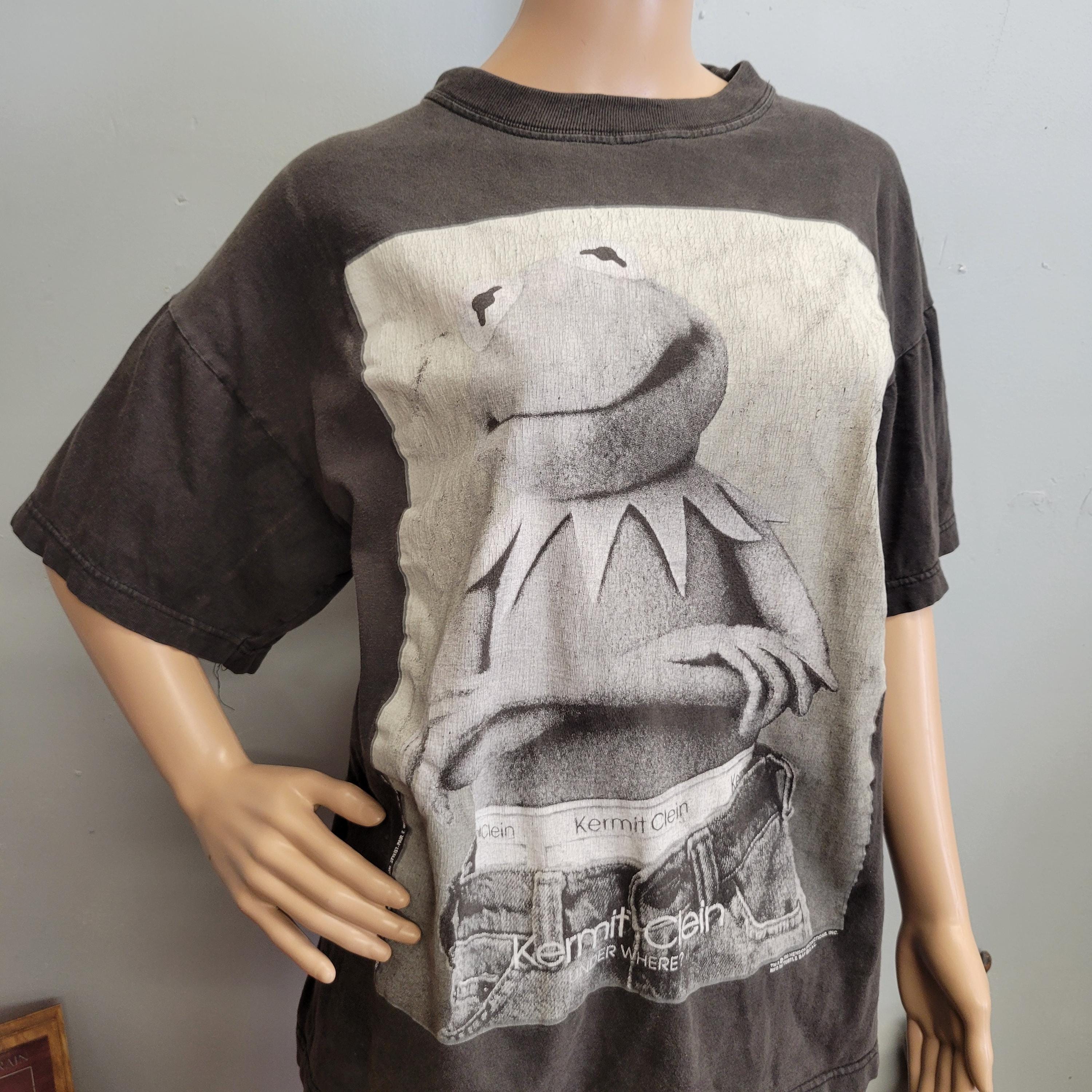 Vtg 90s KERMIT the Frog T-SHIRT, Vintage Calvin Klein Underwear