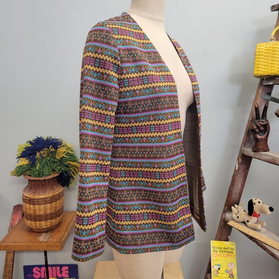 vtg 70s Psychedelic Print Blazer: Vintage Abstrac… - image 5