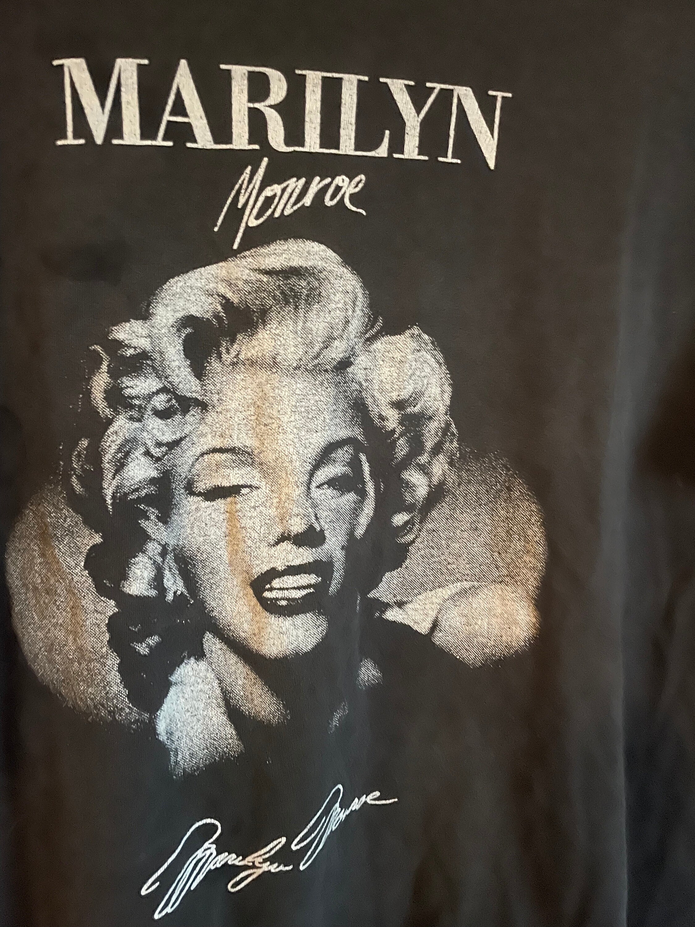Vtg 90s MARYLIN MONROE Shirt // Vintage Tee Black Xl and Warhol 