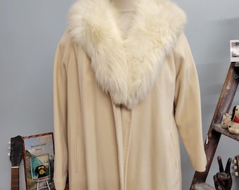 Vtg 60s CASHMERE FUR COAT / Vintage Jj O'donnell Fur Trimmed