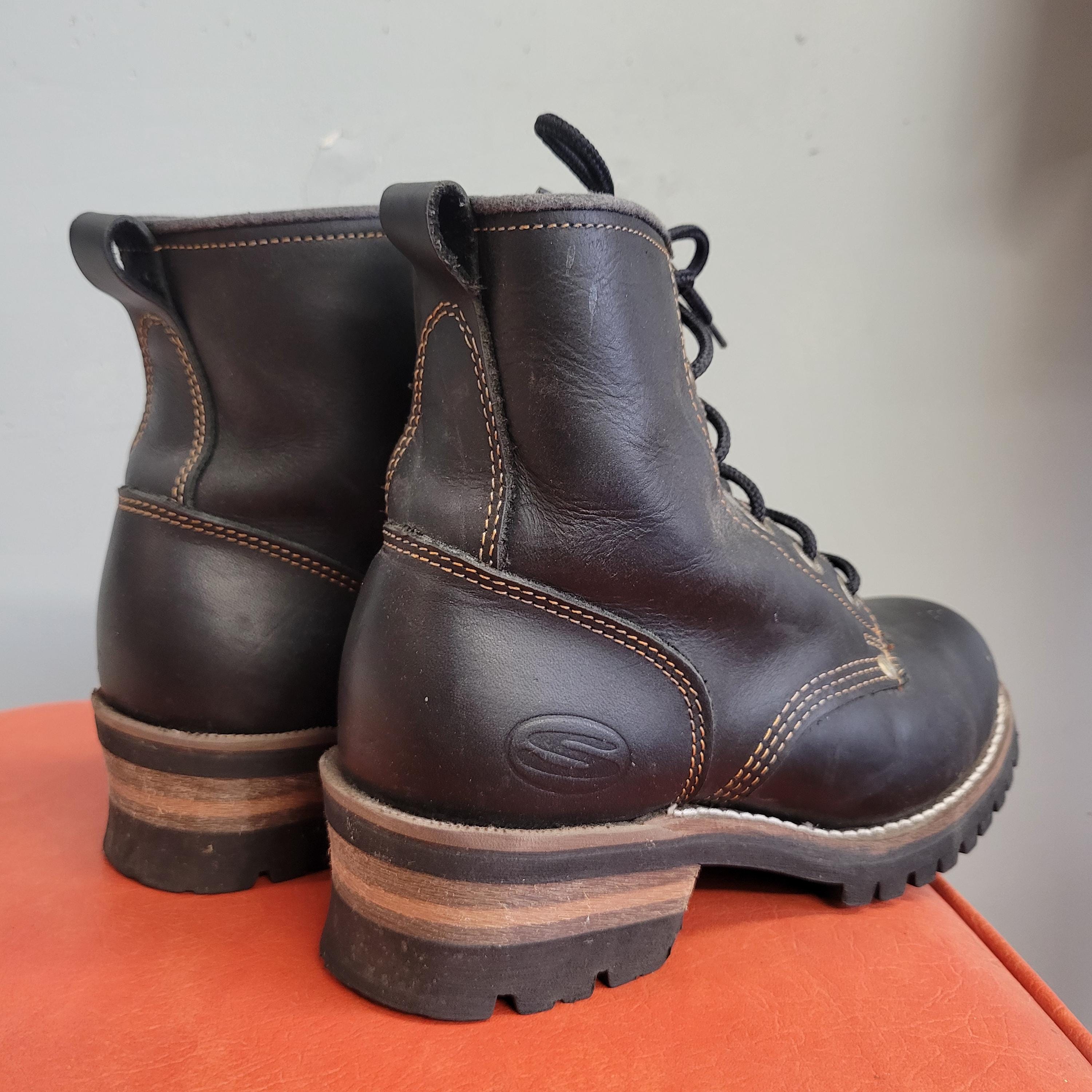 Vintage 90s Skechers Leather Ankle Boots: Women's Size 10 Grunge