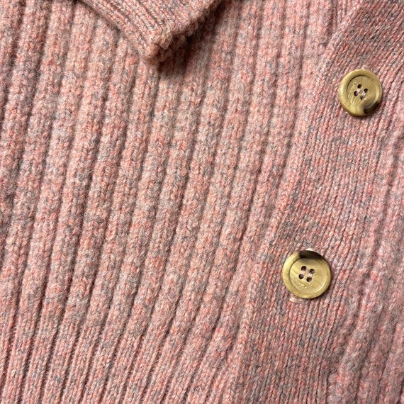 Vintage 80s Pastel Mauve Ribbed Cardigan // Slouc… - image 2