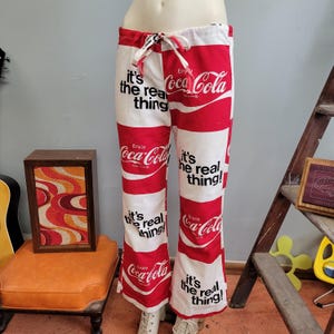 70s coca cola コカコーラ　パンツ　vintage VINTAGE 70s Coca Cola Pants Coke Slacks Hippie Bell Bottoms 30-32