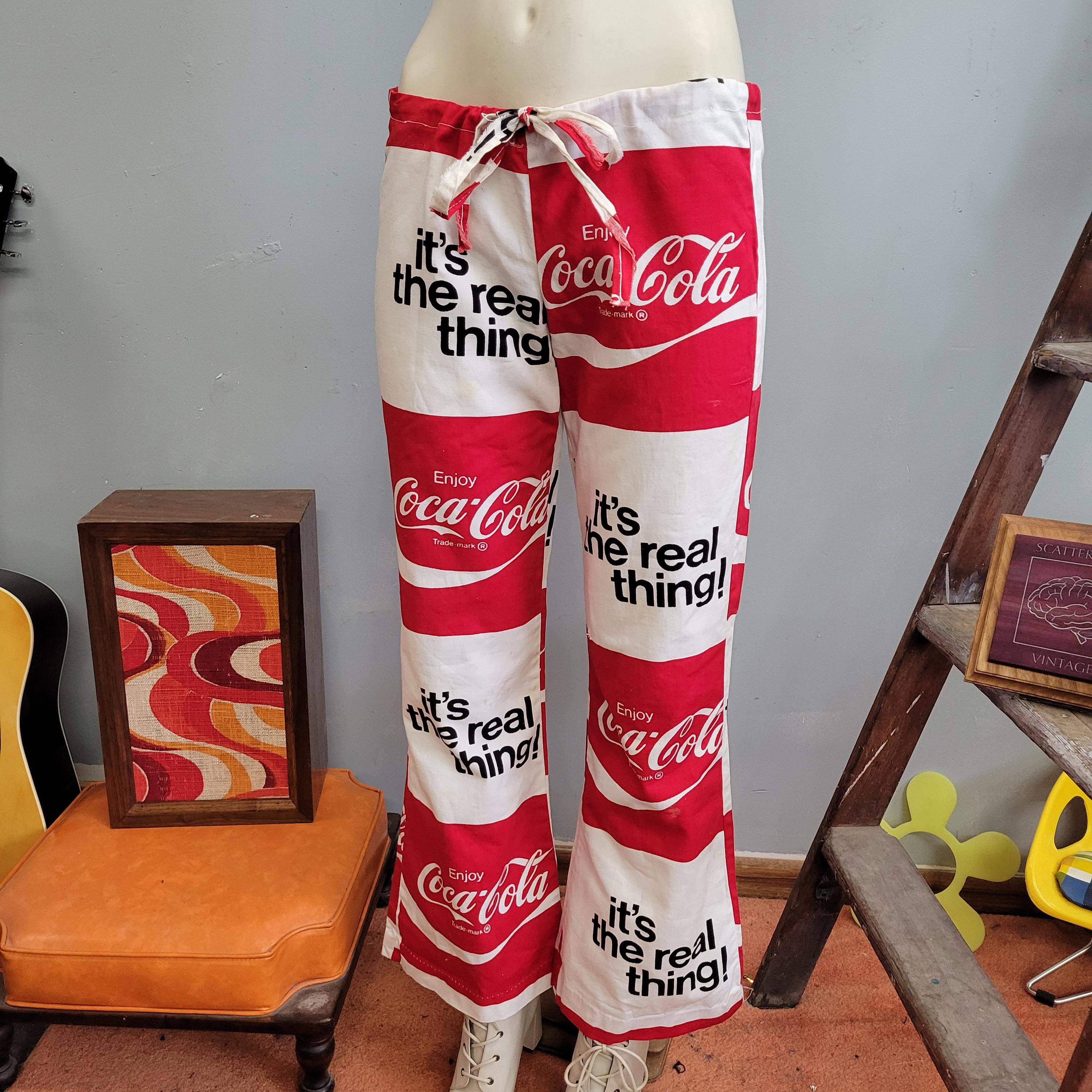 70s coca−cola vintage pants VINTAGE 70s Coca Cola Pants Coke Slacks Hippie Bell Bottom
