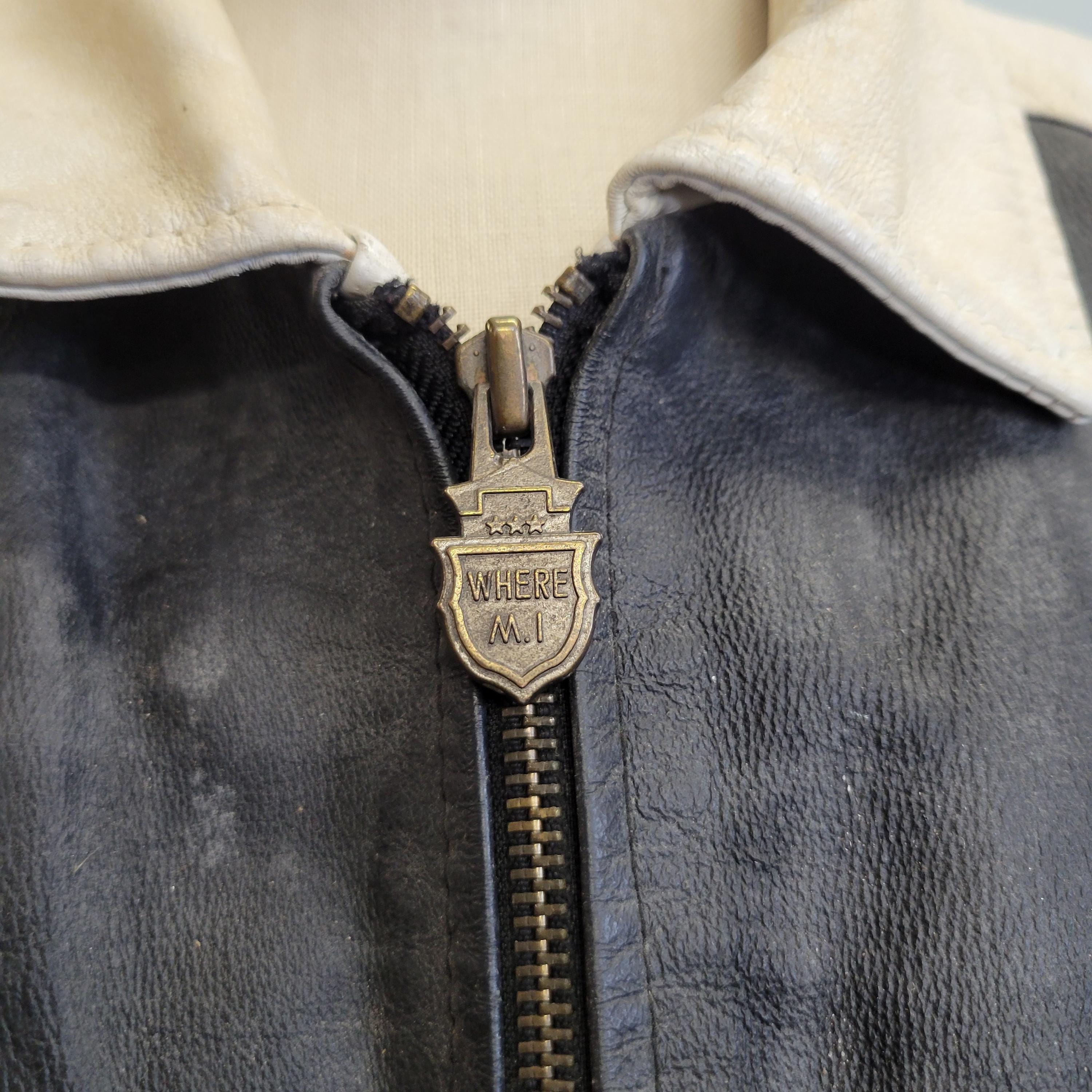 Vintage 80s Michael Hoban Leather Bomber Jacket: USA Patriot Flag