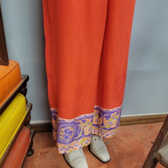 Vintage 1930s Beach Pajamas: Rayon Palazzos, Oran… - image 5
