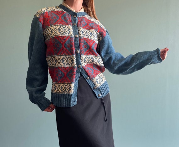 Vintage 60s Husfliden Made in Norway Cardigan Fair Isle Etsy UK