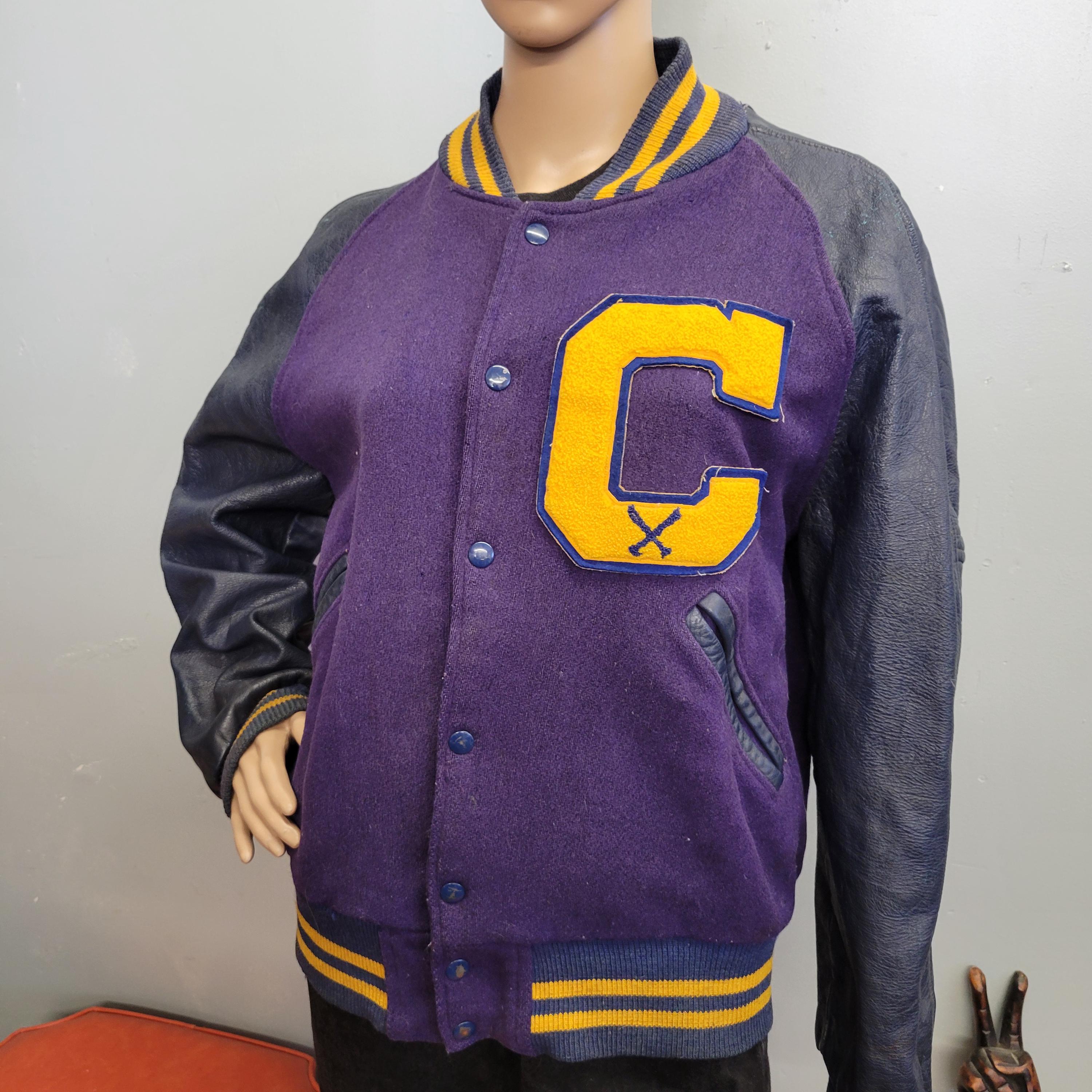 Vtg 1940s 50s Chainstitch BULLDOG JACKET : Vintage Purple Leather
