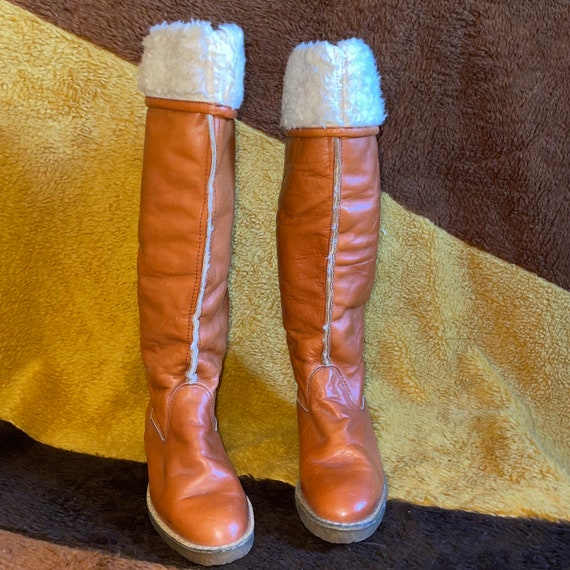 Vtg 70s PENNY LANE SHERPA boots knee high quilted… - image 6
