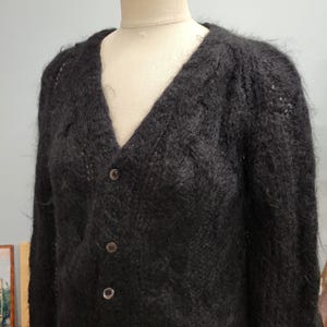 Vintage Black Mohair Cardigan - Etsy