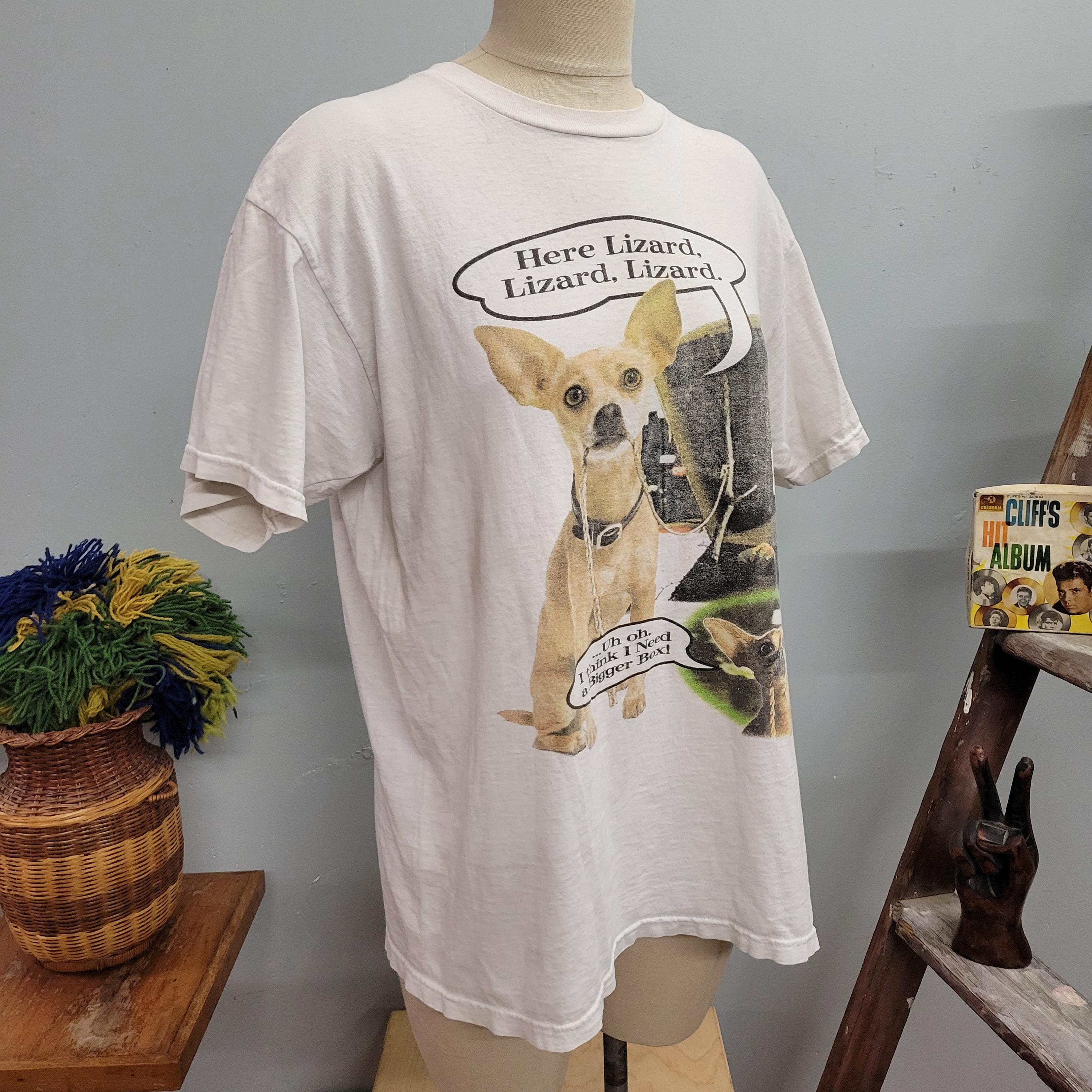 Vtg 90s TACO BELL DOG Tshirt, Funny Chihuahua Lizard 1998 Retro