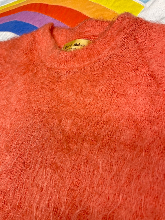 Vintage 60s Orange Mohair Sweater // Shaggy Mohai… - image 4