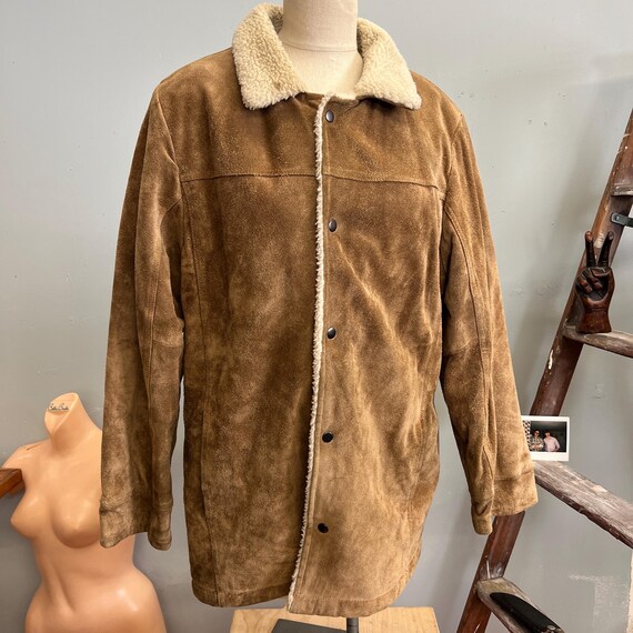 Vintage 70s Suede Shearling Coat: Pioneer Wear Western Jacket - Etsy
