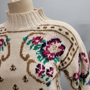 80s Anchor Pattern Sweater: Vintage Autograph Brand Embroidered Knit