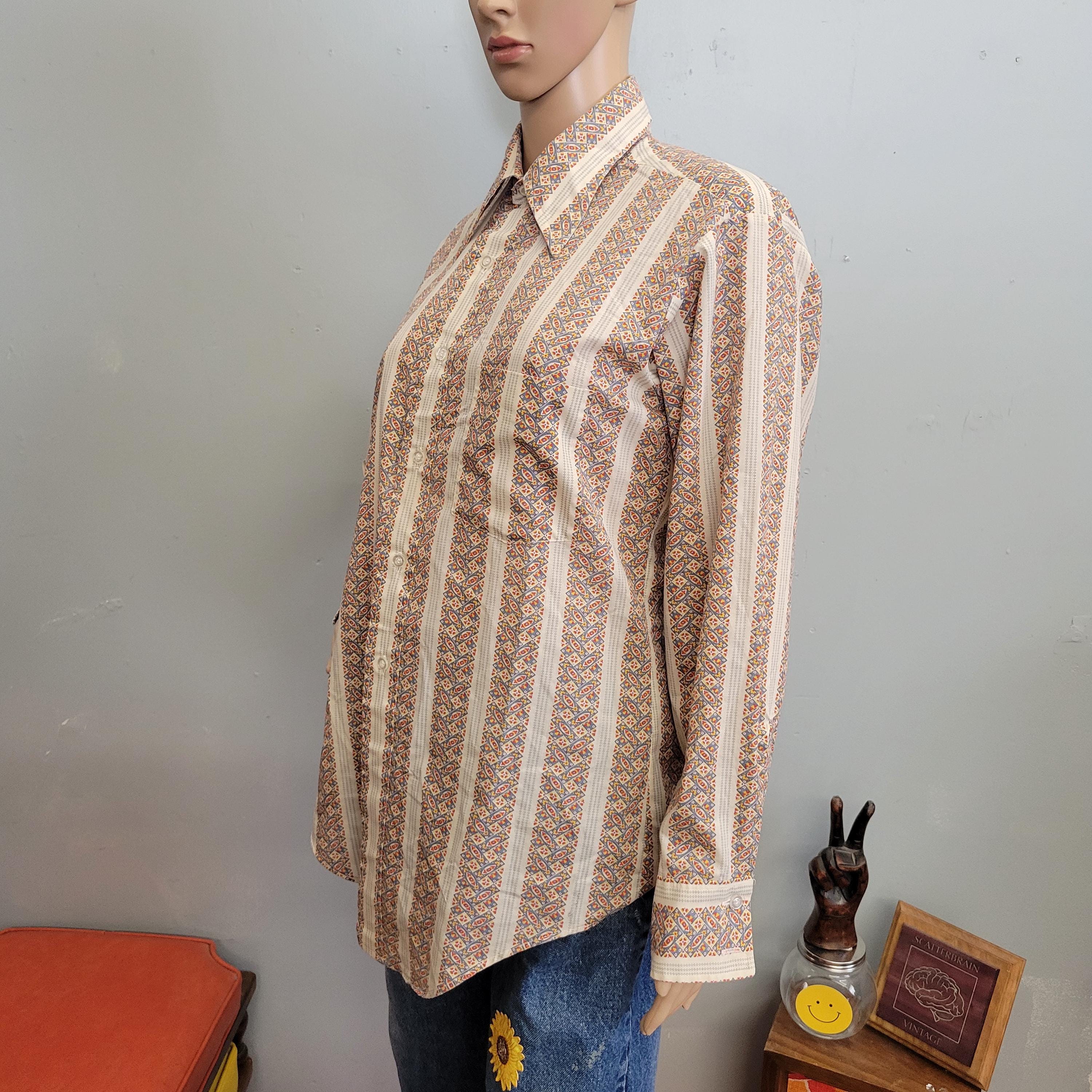 Vtg 70s Psychedelic WESTERN COLLARED Shirt : Vintage 417 Van 
