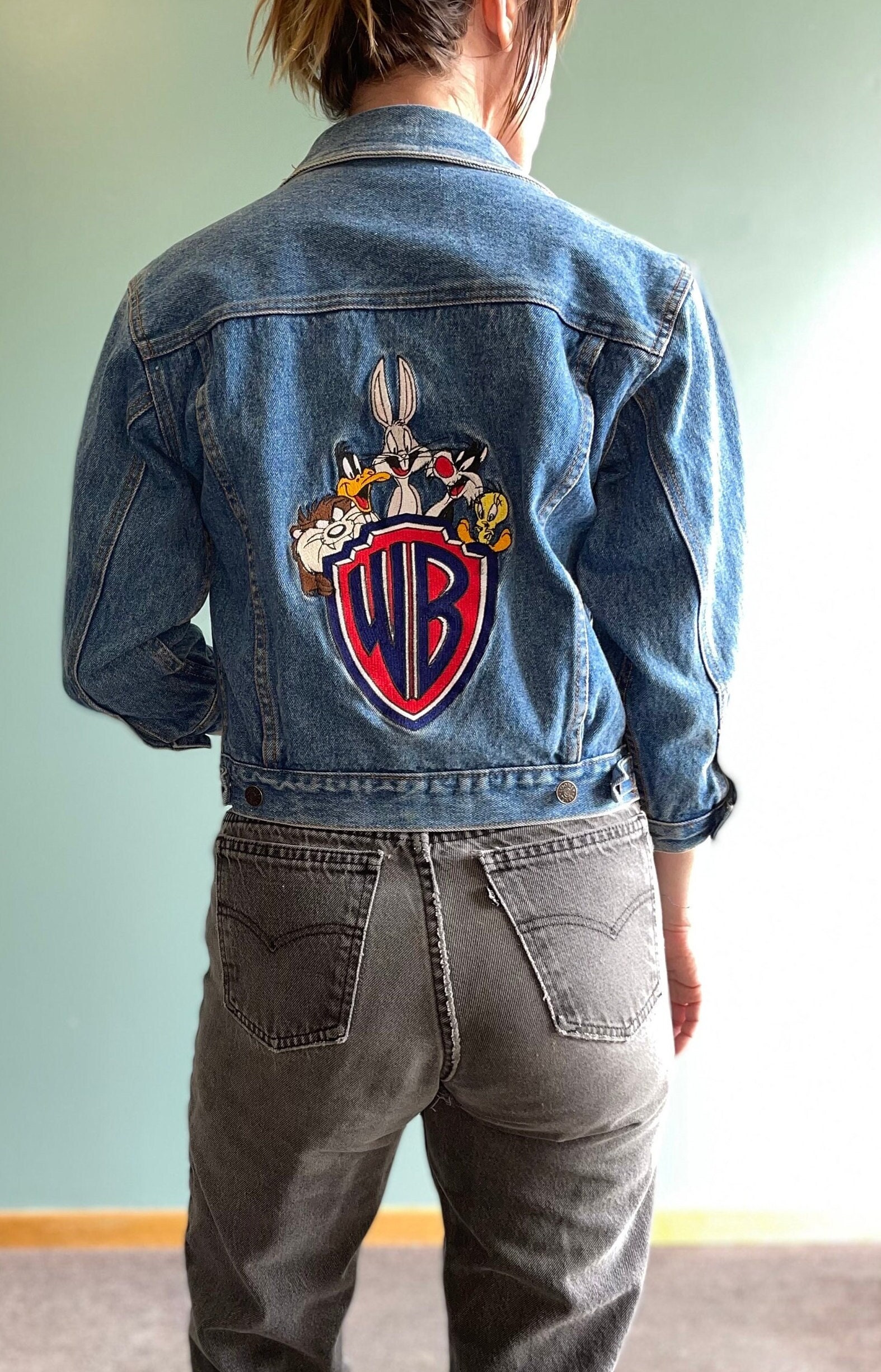 70s Antonio Guiseppe Looney Tunes Jacket w/ Taz and Bugs Bunny Embroidery 